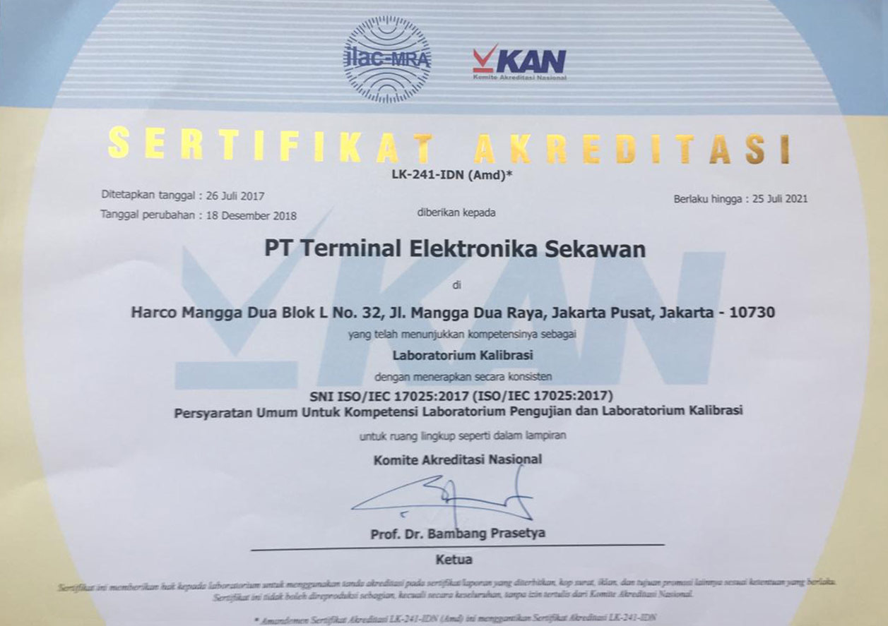 KAN Certified | Terminal Elektronika Sekawan